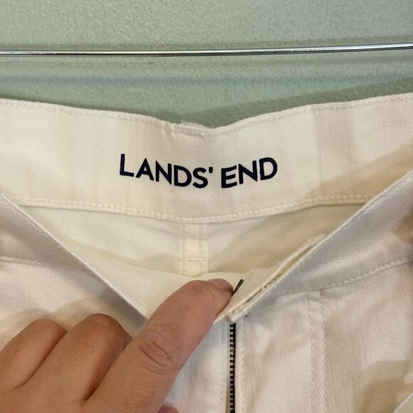 Lands End Jeans Womens 16 White Denim High Rise Straight Leg Ankle Stretch NEW - Picture 6 of 12